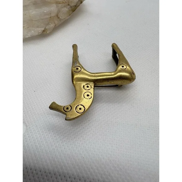 Vintage Gold Tone Horse Brooch Sculptural Mid Century Modern Style Animal Figure - Picture 7 of 8